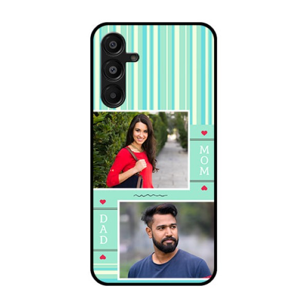 Galaxy M16 5G Custom Glass Phone Case - Mom and Dad Pic Design Galaxy M16 5G Custom Glass Phone Case - Mom and Dad Pic Design