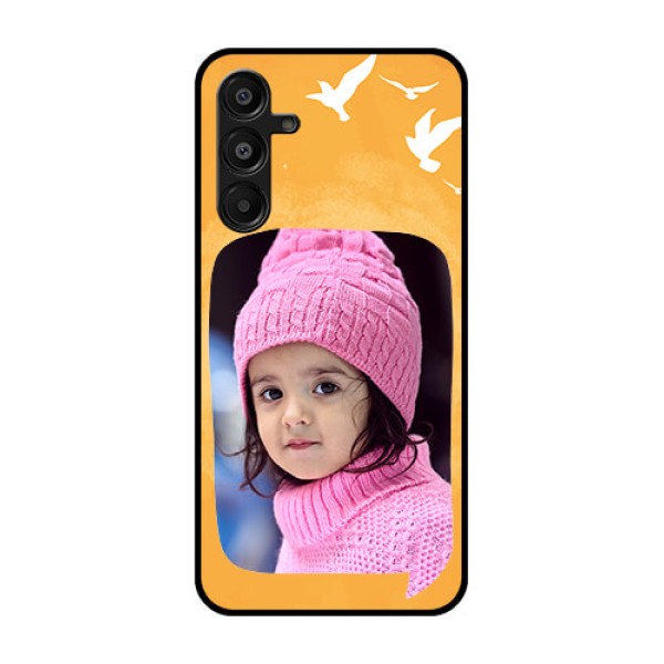 Galaxy M16 5G Custom Glass Phone Case - Water Color Design With Bird Icons