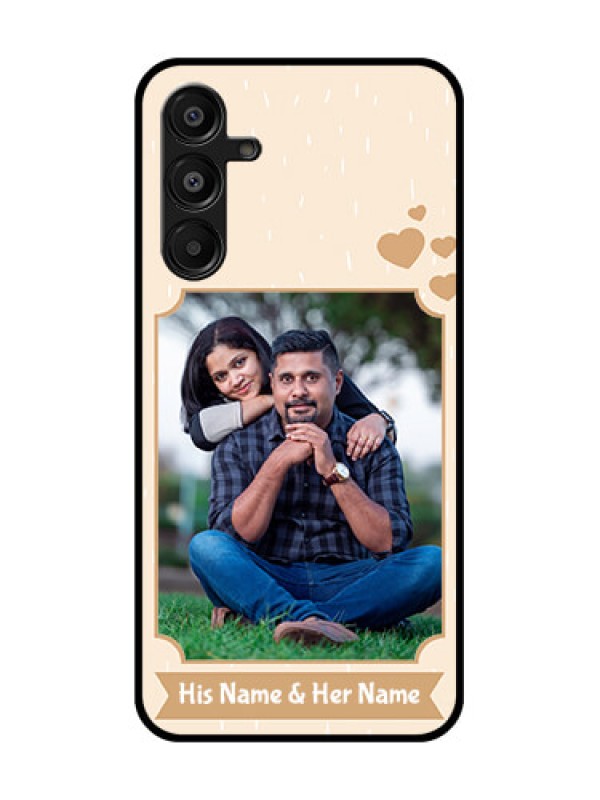 Custom Galaxy M16 5G Custom Glass Phone Case - With Confetti Love Design