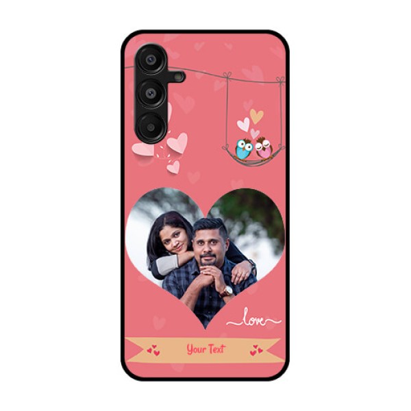 Galaxy M16 5G Custom Glass Phone Case - Peach Color Love Design