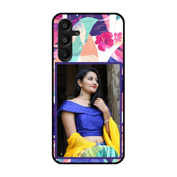 Galaxy M16 5G Custom Glass Phone Case - Abstract Floral Design