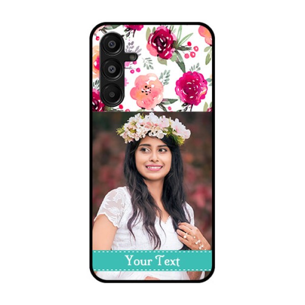 Galaxy M16 5G Custom Glass Phone Case - Water Colors Floral Design