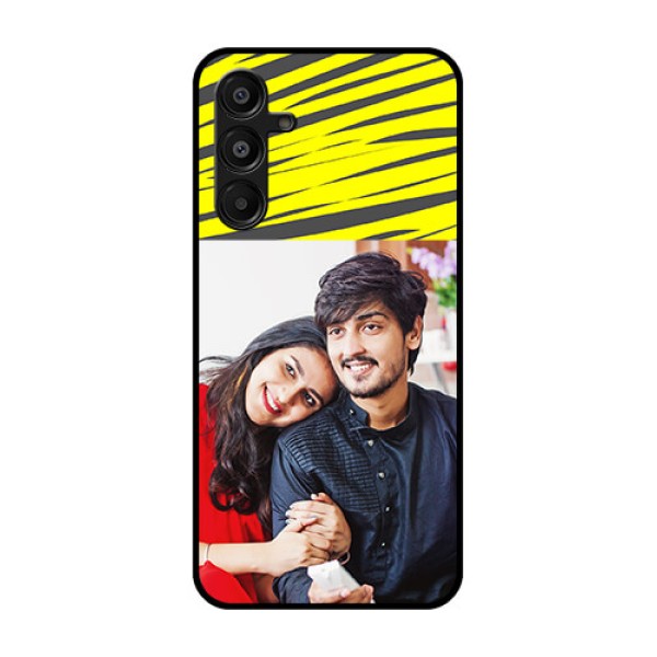 Galaxy M16 5G Custom Glass Phone Case - Yellow Abstract Design