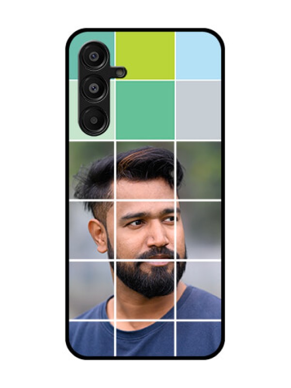 Custom Galaxy M16 5G Custom Glass Phone Case - With White Box Pattern