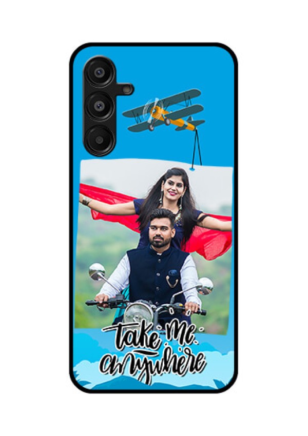 Galaxy M16 5G Custom Glass Phone Case - Traveller Design