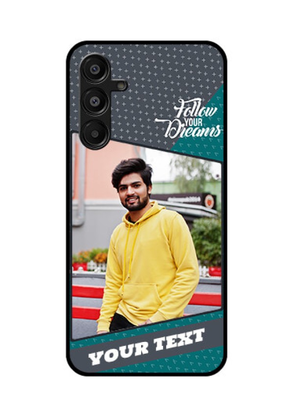 Galaxy M16 5G Custom Glass Phone Case - Background Pattern Design With Quote