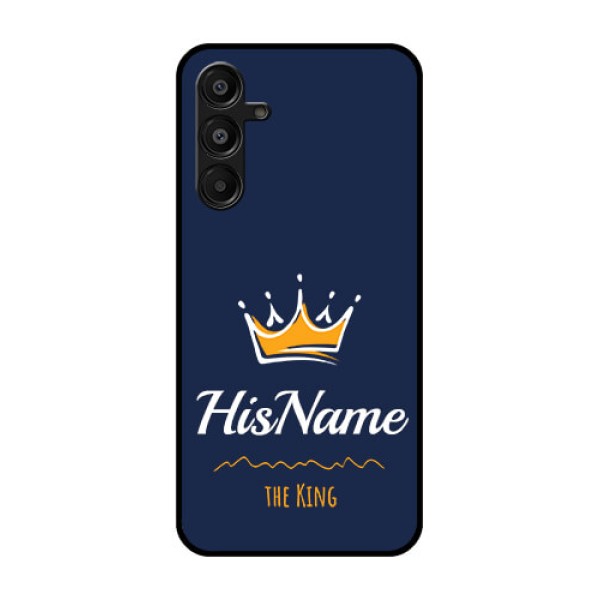 Galaxy M16 5G Custom Glass Phone Case - King With Name Design