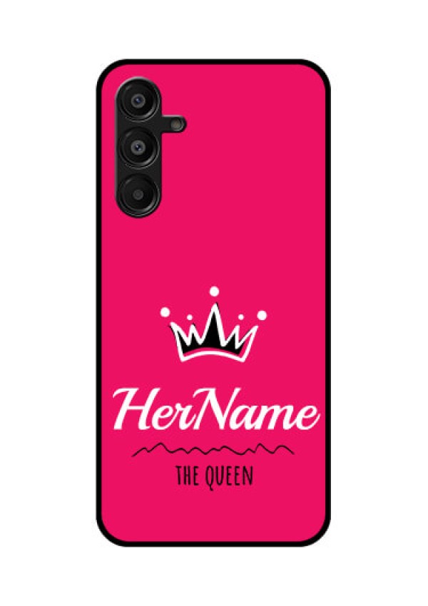 Galaxy M16 5G Custom Glass Phone Case - Queen With Name Design