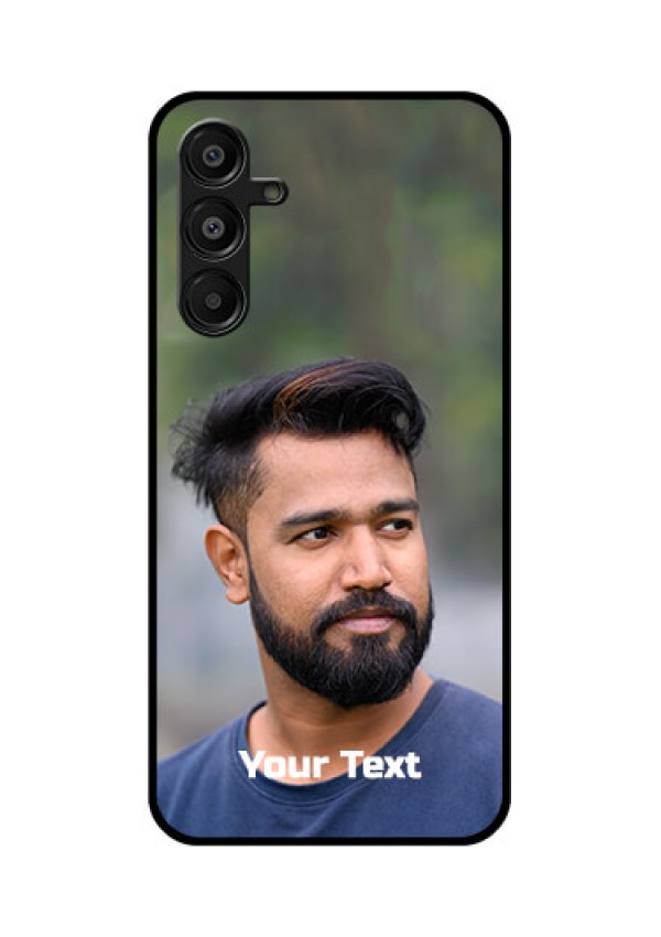 Galaxy M16 5G Custom Glass Phone Case - Photo With Text Design