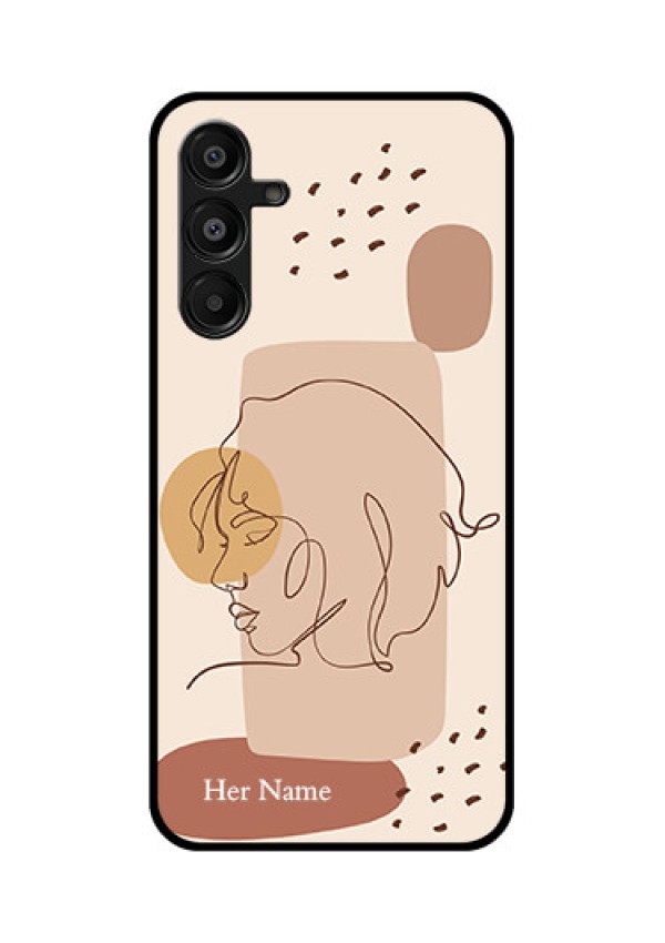 Galaxy M16 5G Custom Glass Phone Case - Calm Woman Line Art Design