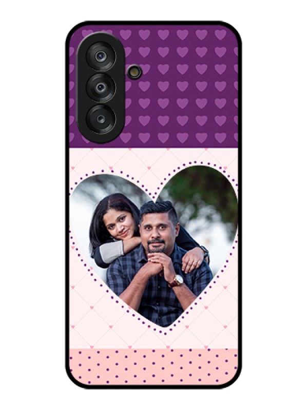 Custom Samsung Galaxy M17 5G Custom Glass Phone Case - Violet Love Dots Design