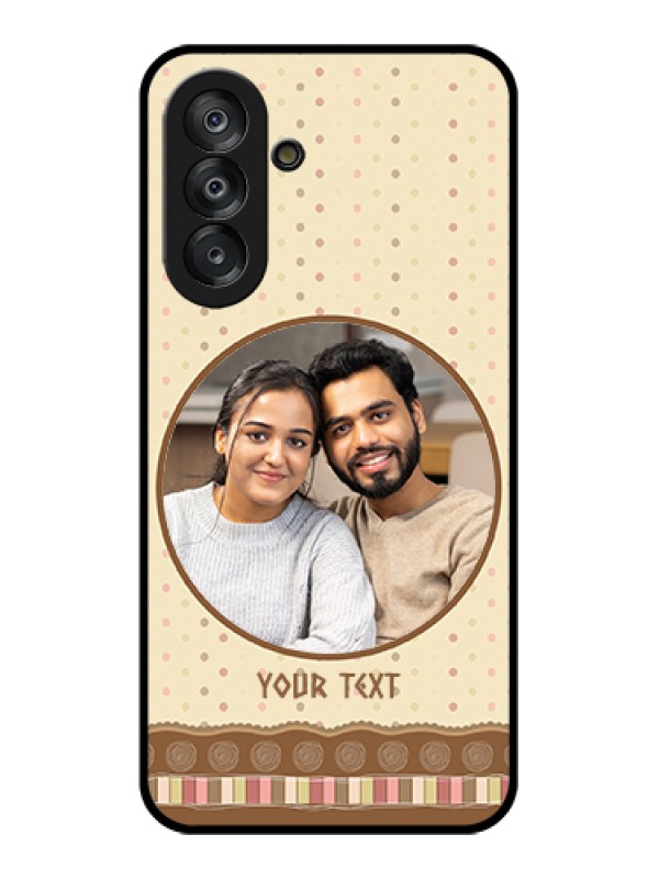 Custom Samsung Galaxy M17 5G Custom Glass Phone Case - Brown Dotted Mobile Case Design