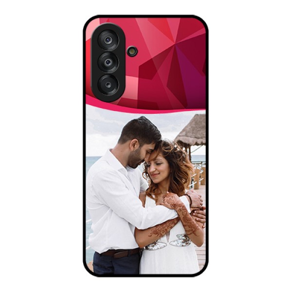 Samsung Galaxy M17 5G Custom Glass Phone Case - Red Abstract Design