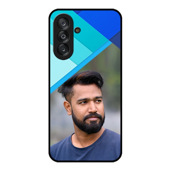 Samsung Galaxy M17 5G Custom Glass Phone Case - Blue Pattern Design