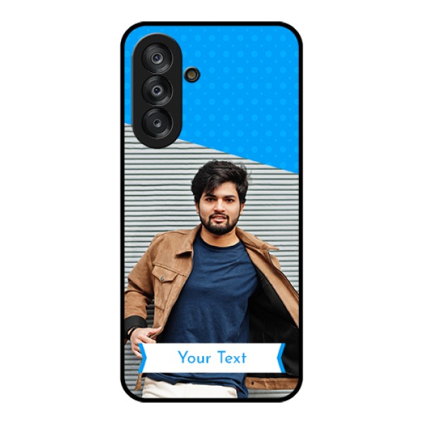Samsung Galaxy M17 5G Custom Glass Phone Case - Simple Blue Color Design Samsung Galaxy M17 5G Custom Glass Phone Case - Simple Blue Color Design
