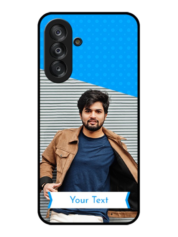 Custom Samsung Galaxy M17 5G Custom Glass Phone Case - Simple Blue Color Design