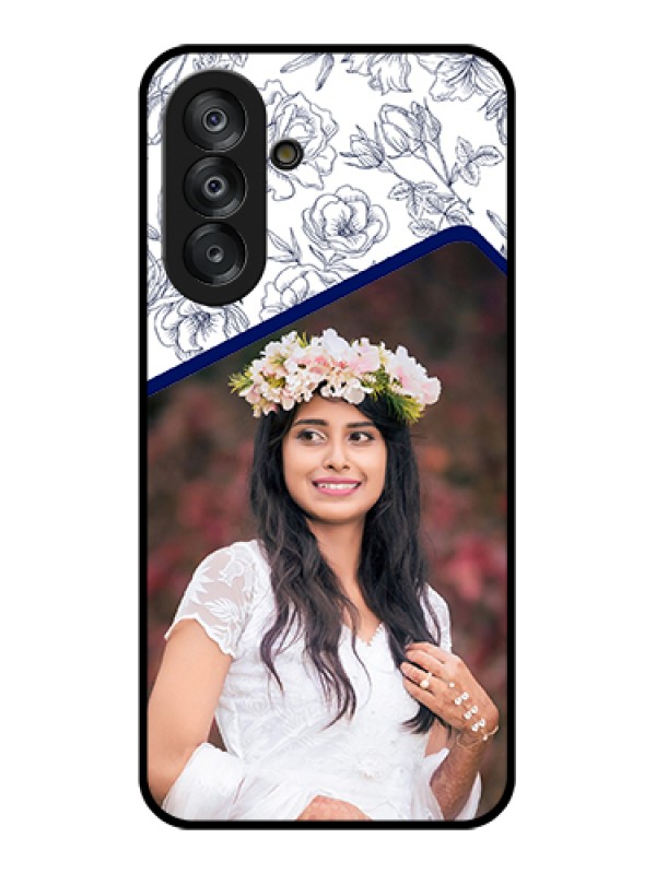 Custom Samsung Galaxy M17 5G Custom Glass Phone Case - Classy Floral Design
