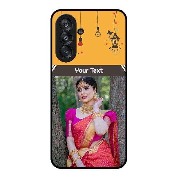 Samsung Galaxy M17 5G Custom Glass Phone Case - With Family Picture And Icons Samsung Galaxy M17 5G Custom Glass Phone Case - With Family Picture And Icons