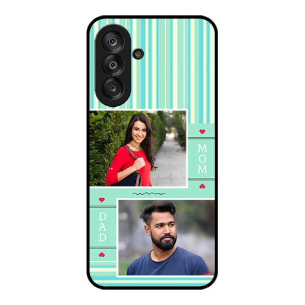 Samsung Galaxy M17 5G Custom Glass Phone Case - Mom & Dad Pic Design Samsung Galaxy M17 5G Custom Glass Phone Case - Mom & Dad Pic Design