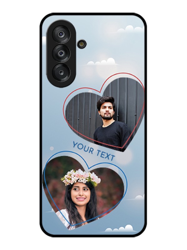 Custom Samsung Galaxy M17 5G Custom Glass Phone Case - Blue Color Couple Design