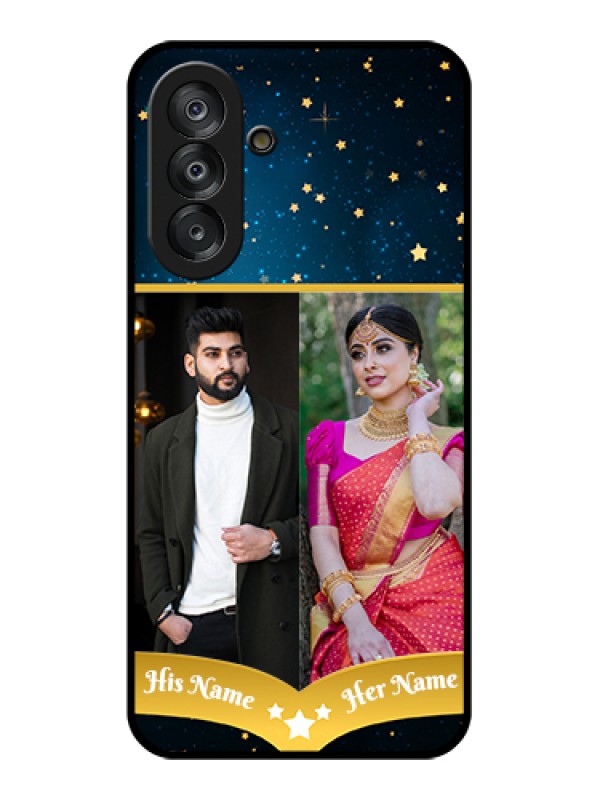 Custom Samsung Galaxy M17 5G Custom Glass Phone Case - Galaxy Stars Backdrop Design