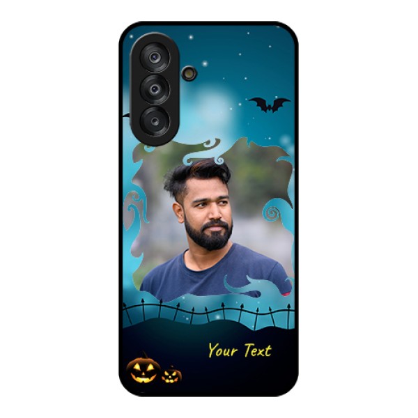 Samsung Galaxy M17 5G Custom Glass Phone Case - Halloween Frame Design Samsung Galaxy M17 5G Custom Glass Phone Case - Halloween Frame Design