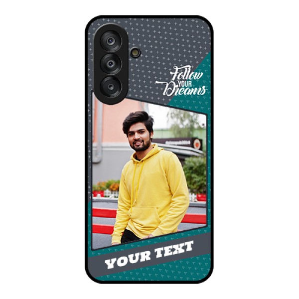 Samsung Galaxy M17 5G Custom Glass Phone Case - Background Pattern Design With Quote Samsung Galaxy M17 5G Custom Glass Phone Case - Background Pattern Design With Quote