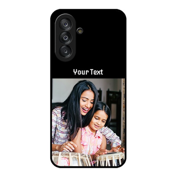 Samsung Galaxy M17 5G Custom Glass Phone Case - Photo With Name Design