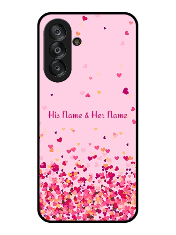 Custom Samsung Galaxy M17 5G Custom Glass Phone Case - Floating Hearts Design