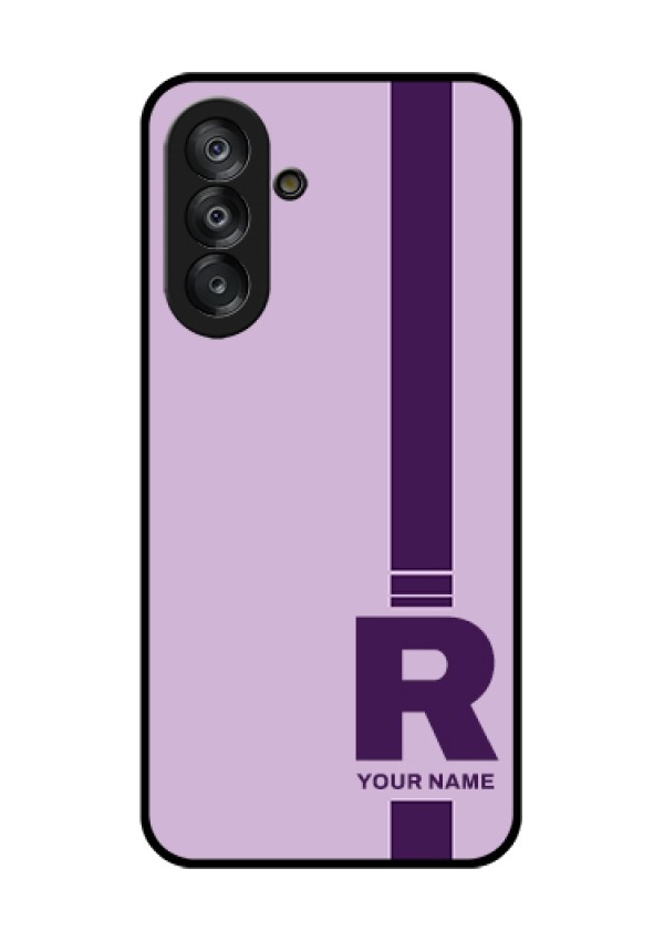 Samsung Galaxy M17 5G Custom Glass Phone Case - Simple Dual Tone Stripe With Name Design