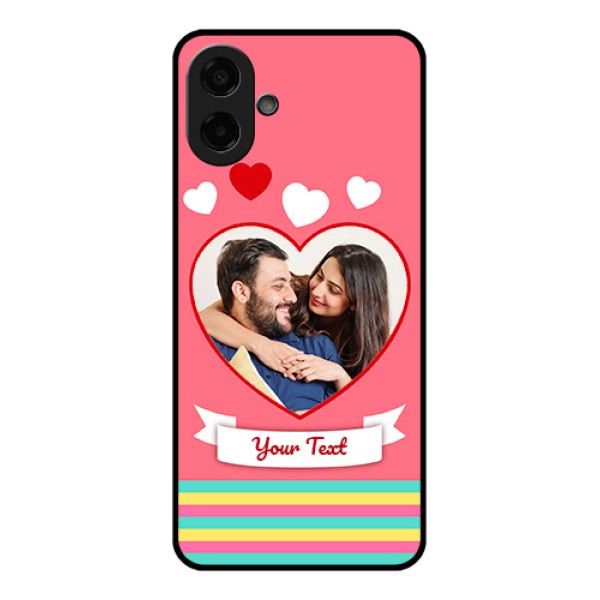 Samsung Galaxy M17e Custom Glass Phone Case - Love Shapes Doodle Design Samsung Galaxy M17e Custom Glass Phone Case - Love Shapes Doodle Design