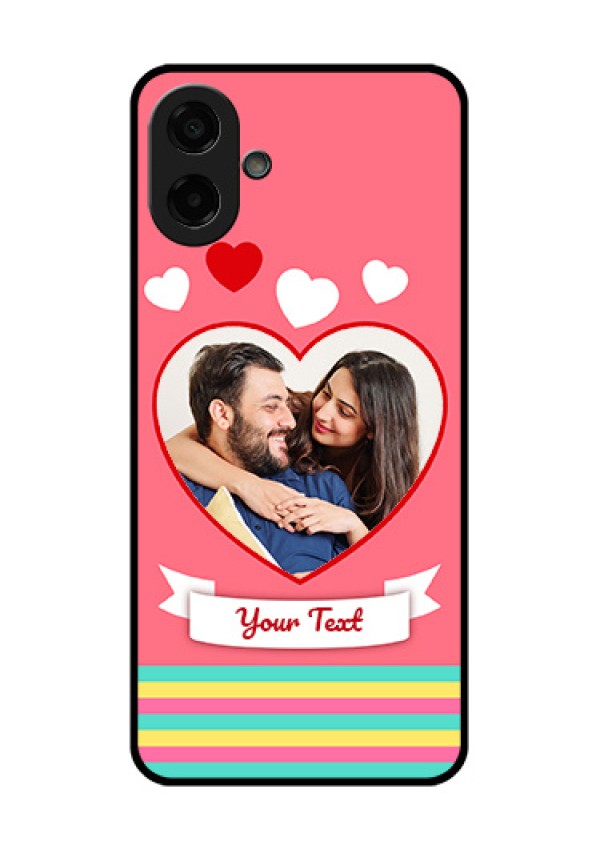 Samsung Galaxy M17e Custom Glass Phone Case - Love Shapes Doodle Design