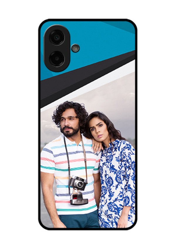 Samsung Galaxy M17e Custom Glass Phone Case - Simple Pattern Photo Upload Design