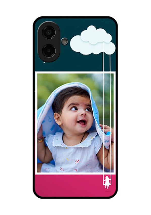 Samsung Galaxy M17e Custom Glass Phone Case - Cute Girl With Cloud Design