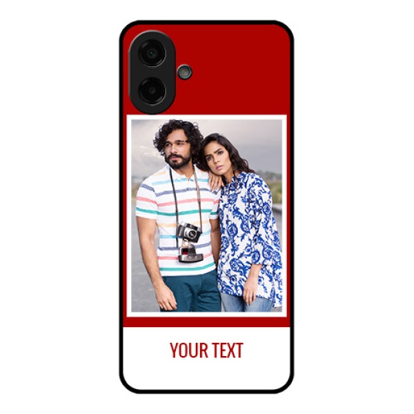 Samsung Galaxy M17e Custom Glass Phone Case - Red Color Design