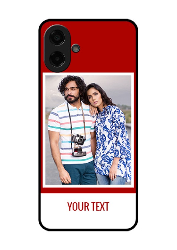 Samsung Galaxy M17e Custom Glass Phone Case - Red Color Design