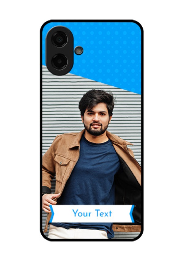 Samsung Galaxy M17e Custom Glass Phone Case - Simple Blue Color Design
