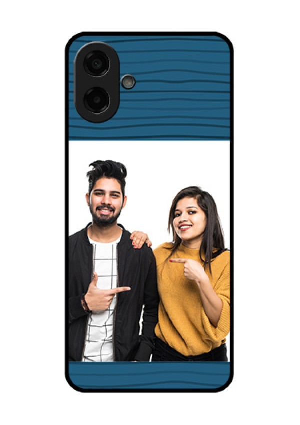 Samsung Galaxy M17e Custom Glass Phone Case - Blue Pattern Cover Design