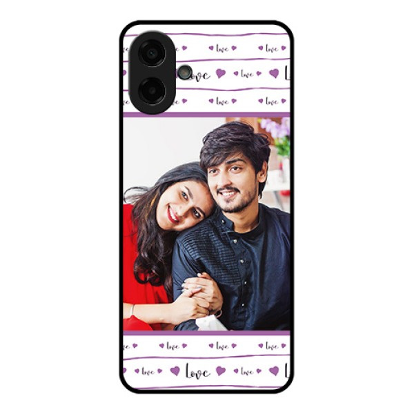 Samsung Galaxy M17e Custom Glass Phone Case - Couples Heart Design Samsung Galaxy M17e Custom Glass Phone Case - Couples Heart Design