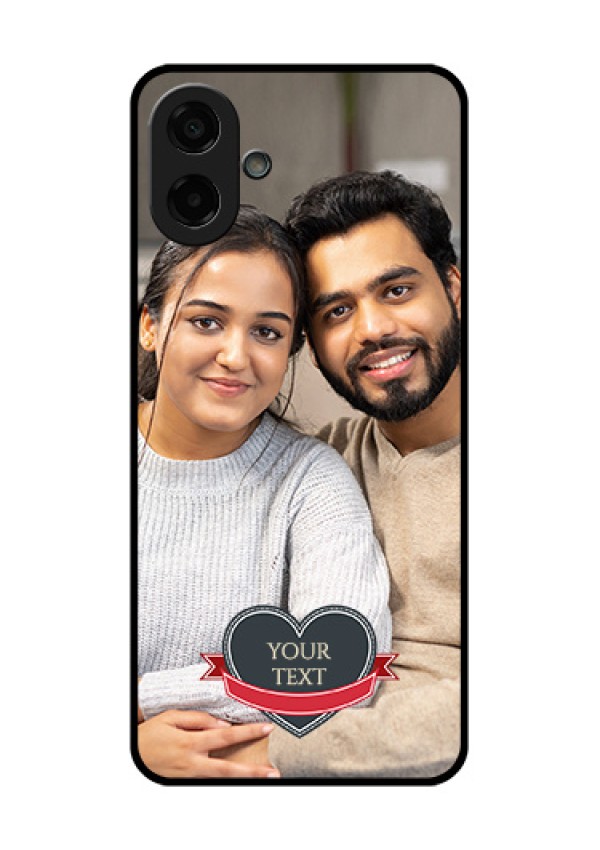 Samsung Galaxy M17e Custom Glass Phone Case - Just Married Couple Design