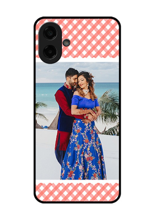 Samsung Galaxy M17e Custom Glass Phone Case - Pink Pattern Design