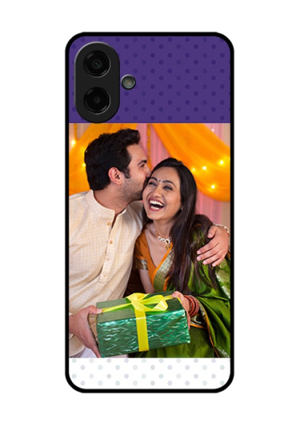 Samsung Galaxy M17e Custom Glass Phone Case - Violet Colored Pattern Design