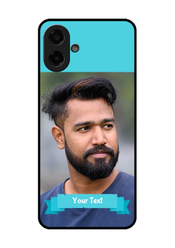 Samsung Galaxy M17e Custom Glass Phone Case - Blue Color Design