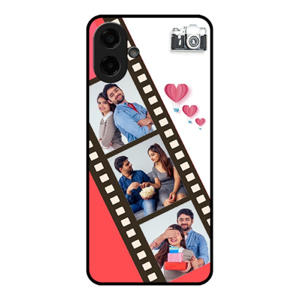 Samsung Galaxy M17e Custom Glass Phone Case - 3 Image Holder With Film Reel Samsung Galaxy M17e Custom Glass Phone Case - 3 Image Holder With Film Reel