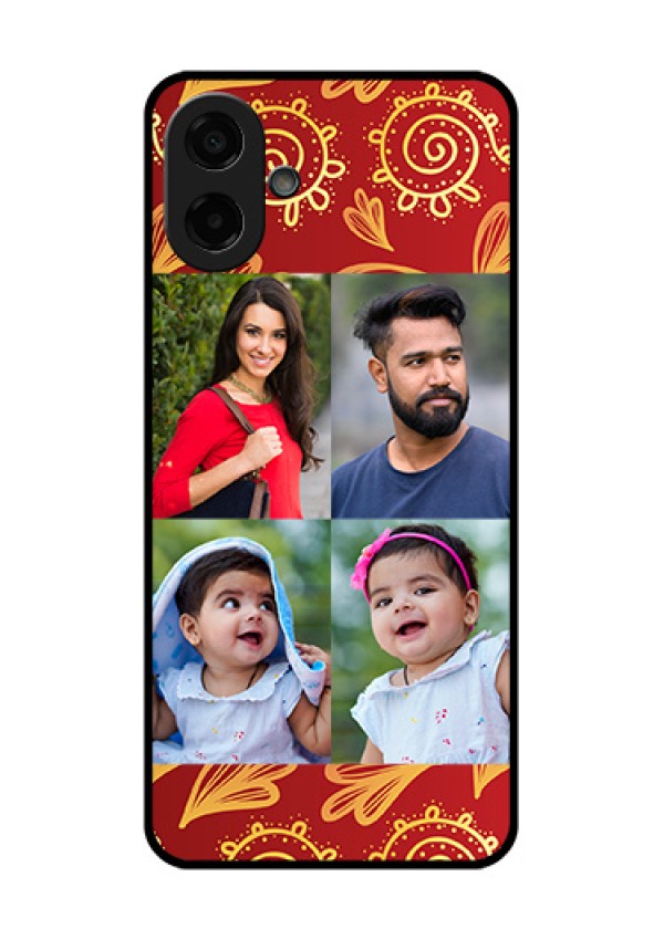 Samsung Galaxy M17e Custom Glass Phone Case - 4 Image Traditional Design