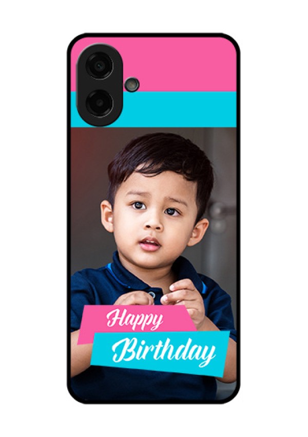 Samsung Galaxy M17e Custom Glass Phone Case - Image Holder With 2 Color Design