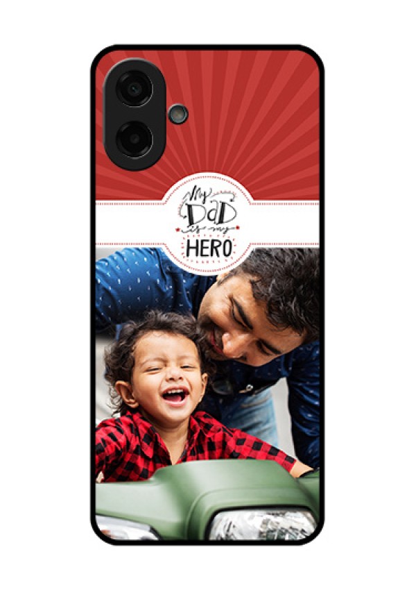 Samsung Galaxy M17e Custom Glass Phone Case - My Dad Hero Design