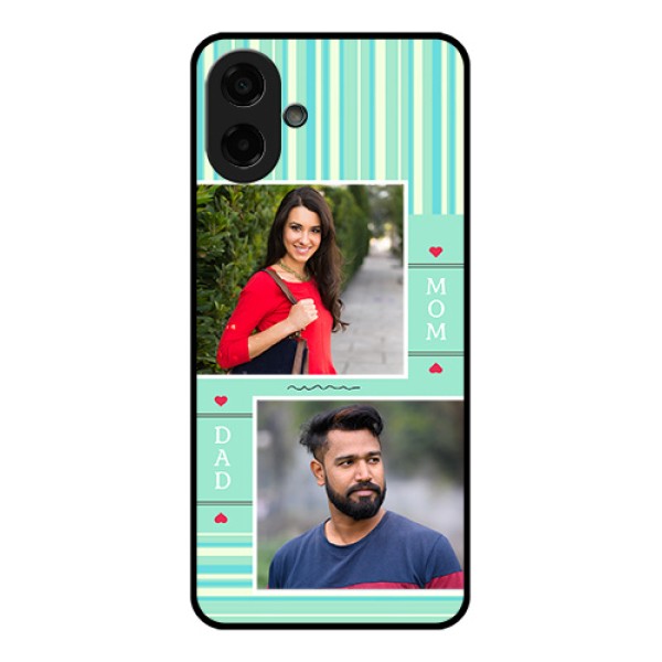 Samsung Galaxy M17e Custom Glass Phone Case - Mom & Dad Pic Design Samsung Galaxy M17e Custom Glass Phone Case - Mom & Dad Pic Design