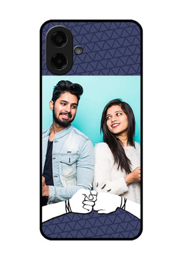 Samsung Galaxy M17e Custom Glass Phone Case - With Best Friends Design