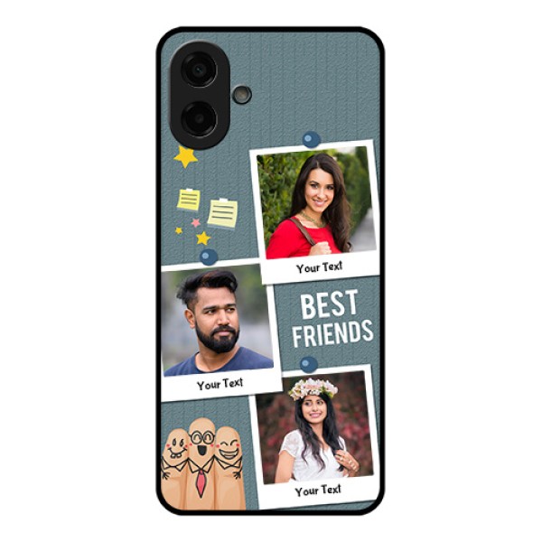 Samsung Galaxy M17e Custom Glass Phone Case - Sticky Frames And Friendship Design Samsung Galaxy M17e Custom Glass Phone Case - Sticky Frames And Friendship Design